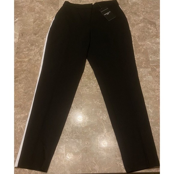 Essentials by ABS Women Black Casual Pants Size 2 Leg Stripe With Red And White￼ - Picture 5 of 11
